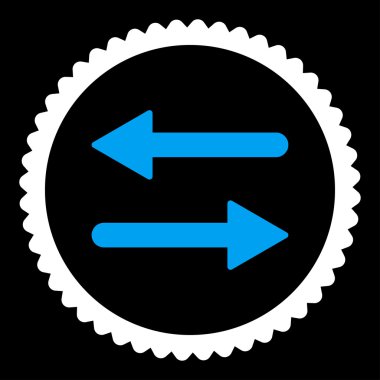 Oklar Exchange düz mavi ve beyaz renkler damga simgesi yuvarlak