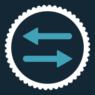 Oklar Exchange düz mavi ve beyaz renkler damga simgesi yuvarlak