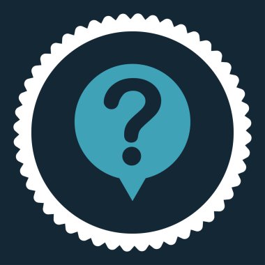 Durum düz mavi ve beyaz renkler damga simgesi yuvarlak