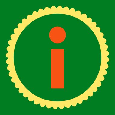 Yuvarlak damga simgesi bilgi düz turuncu ve sarı renkler