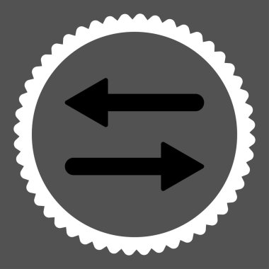 Oklar Exchange düz siyah ve beyaz renkler damga simgesi yuvarlak