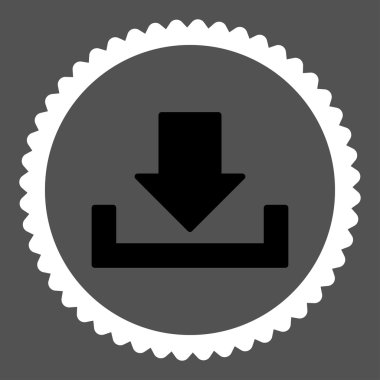 Download düz siyah ve beyaz renkler damga simgesi yuvarlak