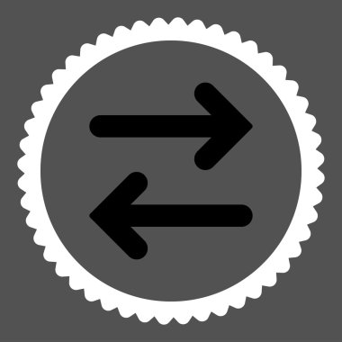 Fiske vurmak yatay düz siyah ve beyaz renkler damga simgesi yuvarlak