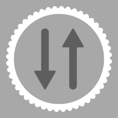 Oklar Exchange dikey düz koyu gri ve beyaz renkler damga simgesi yuvarlak