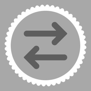 Fiske vurmak yatay düz koyu gri ve beyaz renkler damga simgesi yuvarlak