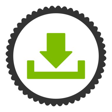 Download düz eko yeşil ve gri renkler damga simgesi yuvarlak