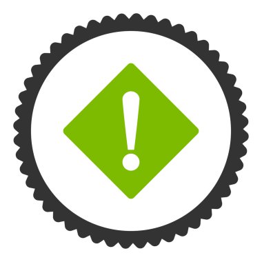 Hata düz eko yeşil ve gri renkler damga simgesi yuvarlak