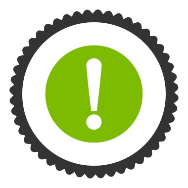 Sorun düz eko yeşil ve gri renkler damga simgesi yuvarlak