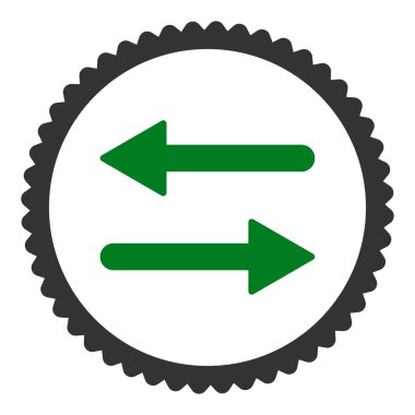 Oklar Exchange düz yeşil ve gri renkler damga simgesi yuvarlak