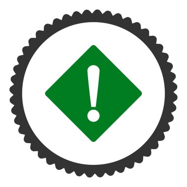 Hata düz yeşil ve gri renkler damga simgesi yuvarlak