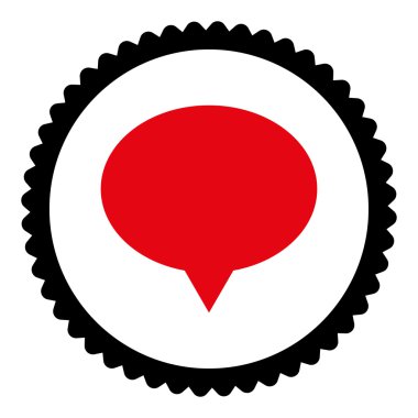 Afiş düz yoğun kırmızı ve siyah renkler damga simgesi yuvarlak