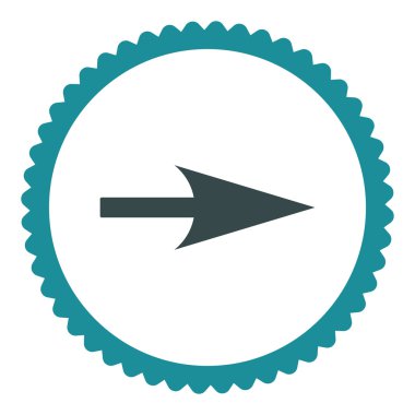 Ok ekseni X düz yumuşak mavi renkler damga simgesi yuvarlak