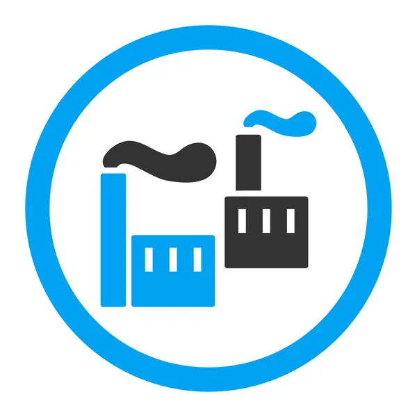 Industrie flache blaue und graue Farben abgerundet Glyphen-Symbol — Stockfoto
