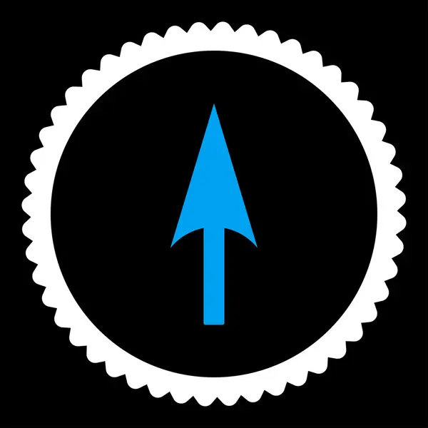 Flecha Axis Y plana azul y blanco colores redondo sello icono — Foto de Stock