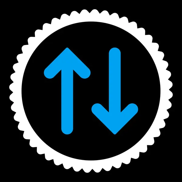 Flip piatta blu e bianco colori icona timbro rotondo — Foto Stock