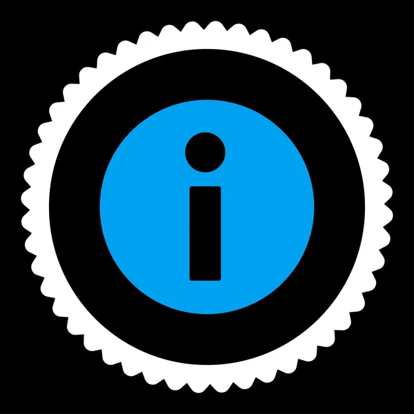 Informationen flache blaue und weiße Farben rundes Stempelsymbol — Stockfoto