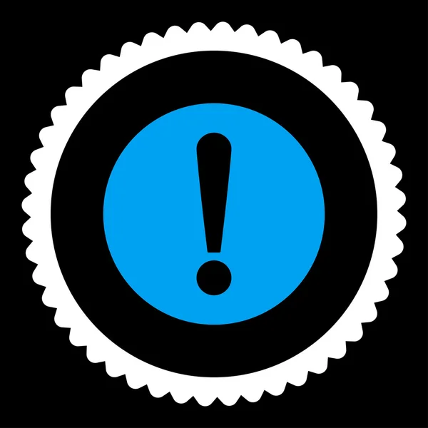 Problemet platt blå och vita färger rund stämpel-ikonen — Stockfoto
