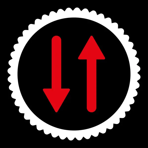Pilar Exchange vertikal platta röda och vita färger rund stämpel-ikonen — Stockfoto