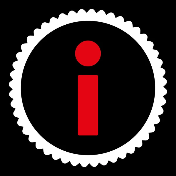 Info flache rote und weiße Farben rundes Stempelsymbol — Stockfoto