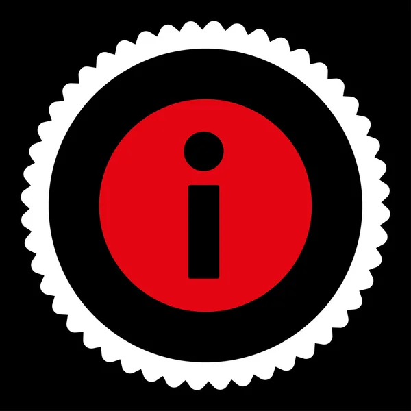 Informação flat red and white colors round stamp icon — Fotografia de Stock