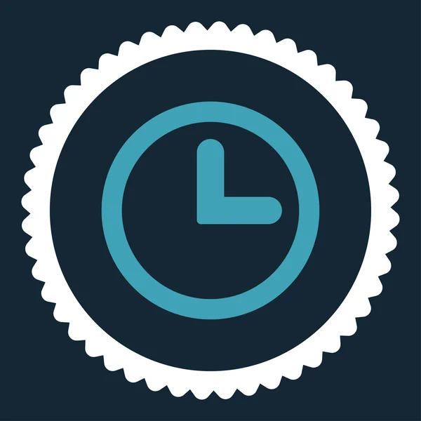 Clock flat blue and white colors round stamp icon — Stock Photo, Image