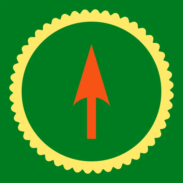 Flecha Axis Y plana naranja y amarilla colores redondo sello icono — Foto de Stock