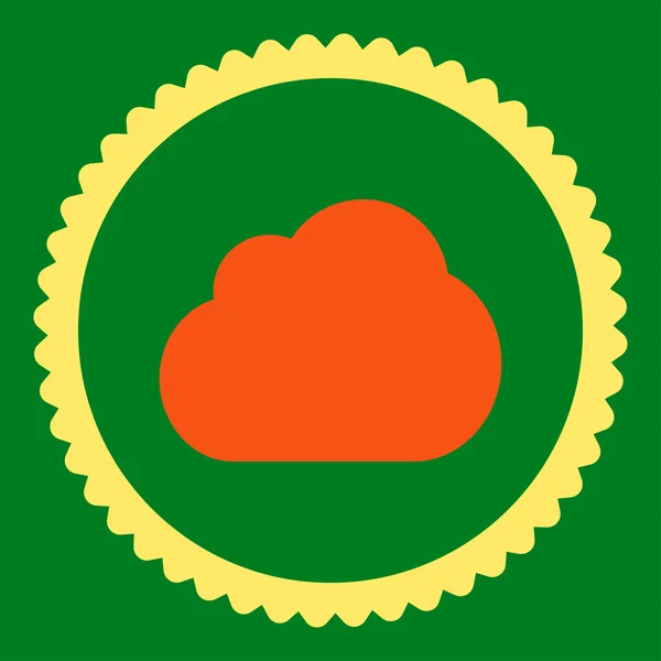 Cloud plat oranje en gele kleuren ronde stempel pictogram — Stockfoto