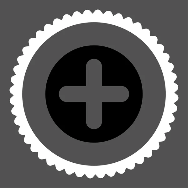 Создание плоского черно-белого цвета круглой иконки марки — стоковое фото