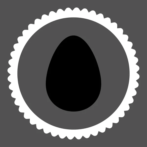 Vejce ploché černé a bílé barvy kulaté razítko ikonu — Stock fotografie