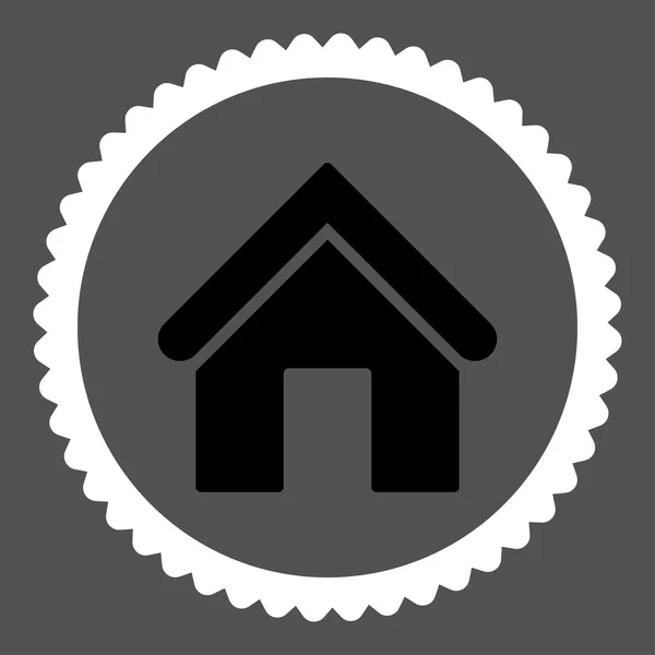 Home flat black and white colors round stamp icon — Stock Photo, Image