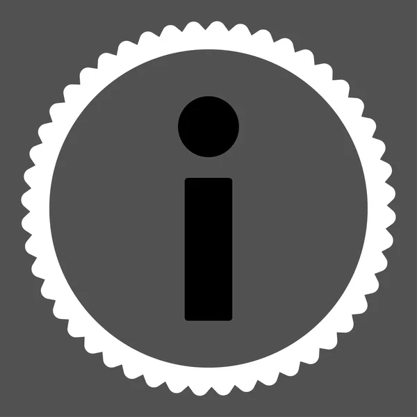 Info flat black and white colors round stamp icon — Stock Photo, Image