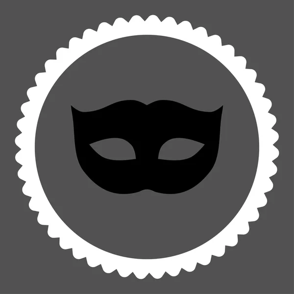 Privacy masker plat zwarte en witte kleuren ronde stempel pictogram — Stockfoto