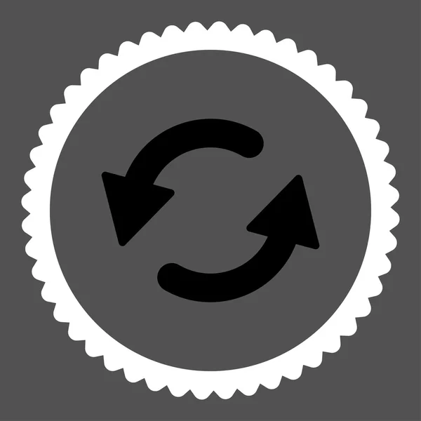 Ccw plat zwarte en witte kleuren ronde stempel pictogram Vernieuwen — Stockfoto