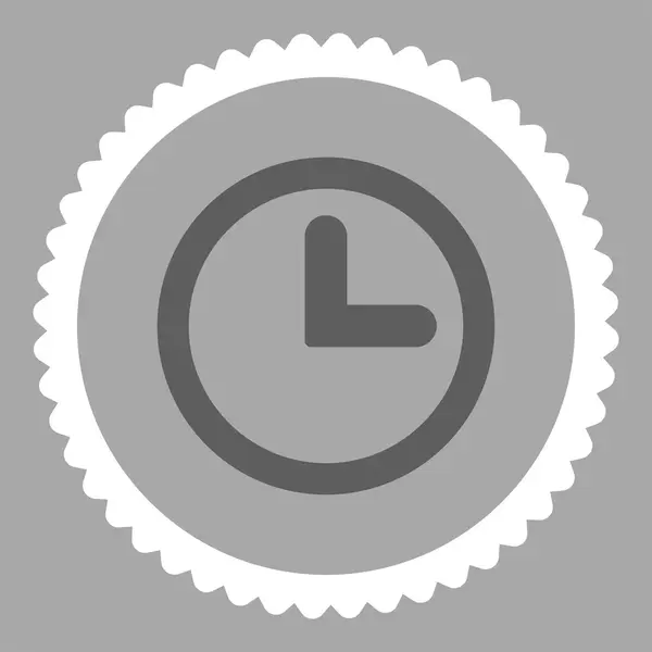 Zegar płaski ciemne kolory szary i biały okrągły znaczek ikony — Zdjęcie stockowe