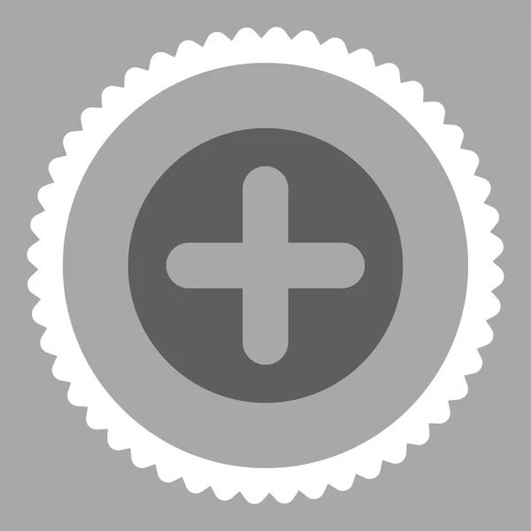 Crear plana gris oscuro y blanco colores redondo icono de sello — Foto de Stock