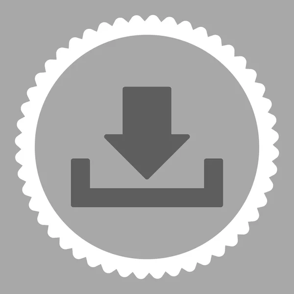 Descargar plano gris oscuro y blanco colores ronda sello icono —  Fotos de Stock