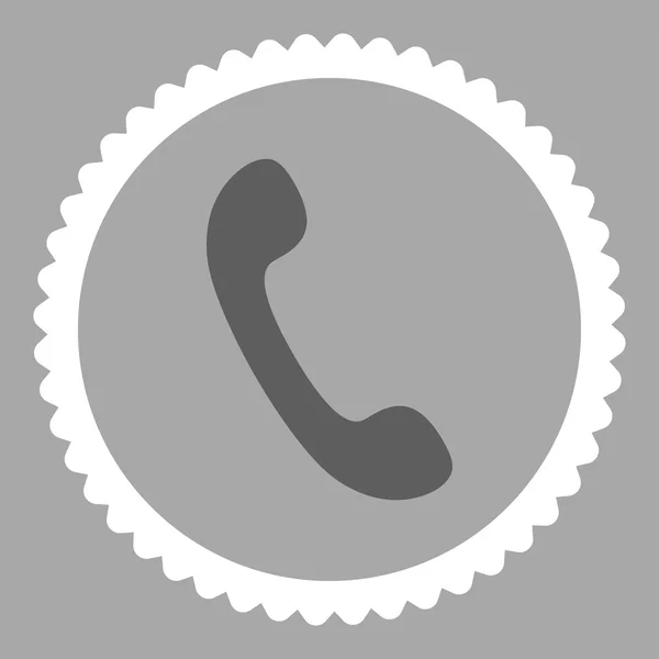 Telefone plana cinza escuro e branco cores redondas ícone carimbo — Fotografia de Stock