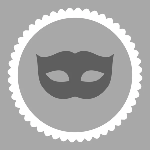 Privacy masker plat donker grijs en witte kleuren ronde stempel pictogram — Stockfoto