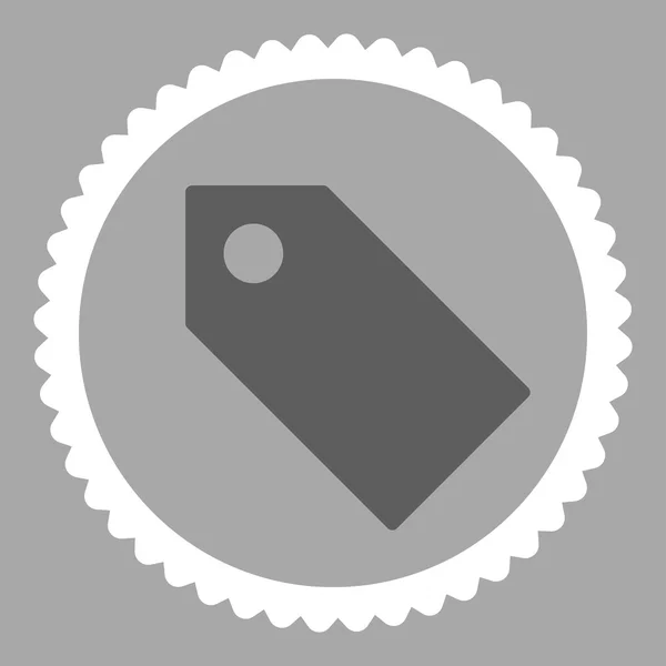 Etiqueta plana gris oscuro y blanco colores ronda sello icono — Foto de Stock