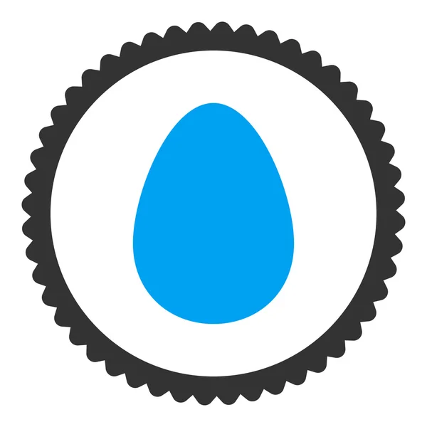 卵フラット ブルーとグレー色丸スタンプ アイコン — ストック写真