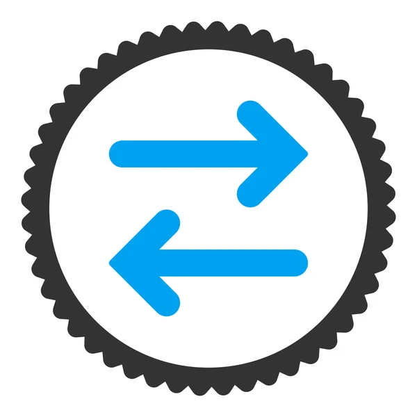 Capovolgere orizzontale piatta blu e grigio colori rotondo timbro icona — Foto Stock
