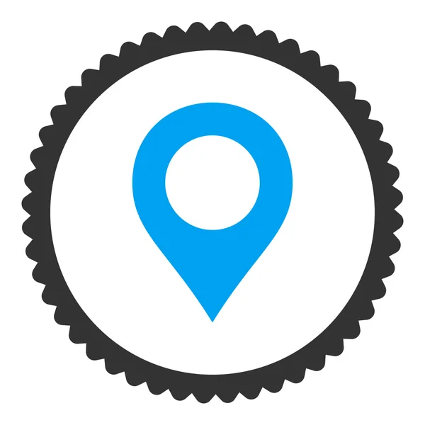 Map Marker flat blue and gray colors round stamp icon — Stock Photo, Image