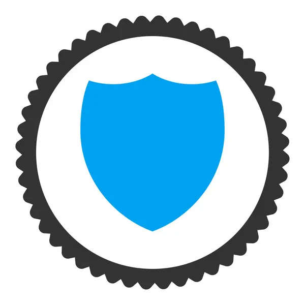 Schild plat blauwe en grijze kleuren ronde stempel pictogram — Stockfoto