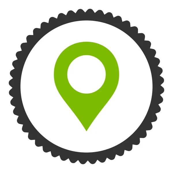 Карта Маркер плоский екологічно зелений і сірий кольори круглі марки значок — стокове фото