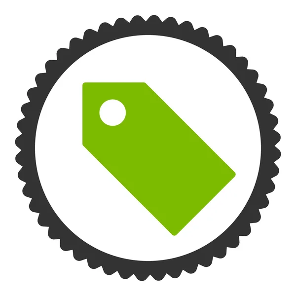 Tag flache grüne und graue Öko-Farben runde Stempel Symbol — Stockfoto