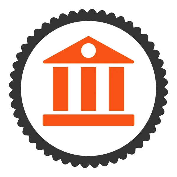 Bank lakás narancs és szürke színek kerek bélyegző ikon — Stock Fotó