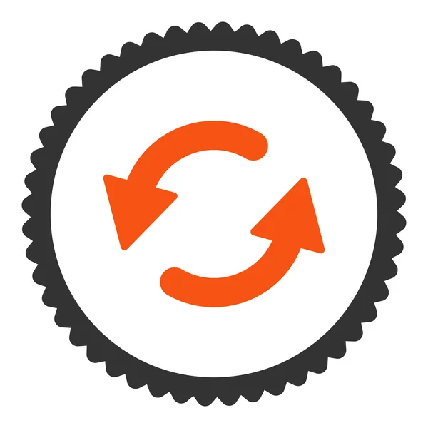 Atualize o ícone de carimbo redondo de cores laranja e cinza planas Ccw — Fotografia de Stock