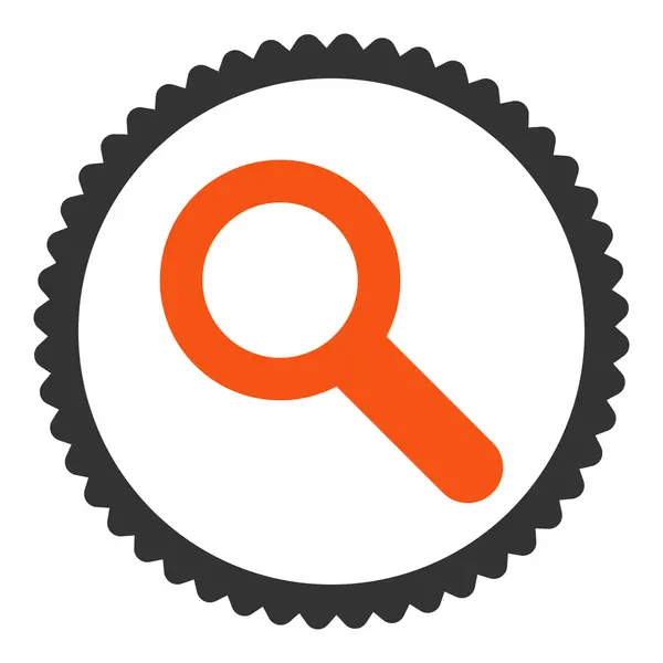 Suche flache orange und graue Farben rund Stempel Symbol — Stockfoto
