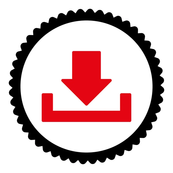 Télécharger l'icône de timbre rond rouge et noir intensif plat — Photo