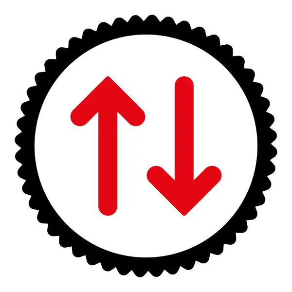 Flip plana intensivo rojo y negro colores redondo sello icono —  Fotos de Stock